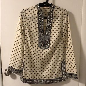 Tory Burch Kingfish Printed Sequined Tunic